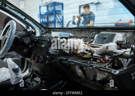 Zerlegter Innenraum, Car Service Concept Stockfoto