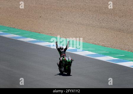 Estoril, Portugal. 30. Mai 2021. Tritt am 30. Mai 2021 beim Rennen 2 der FIM Superbike World Championship Estoril Round auf dem Circuito Estoril in Cascais, Portugal, an. Quelle: Pedro Fiuza/ZUMA Wire/Alamy Live News Stockfoto