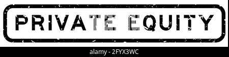 Grunge schwarz private Equity Wort quadratisch Gummi Siegel Stempel auf Weißer Hintergrund Stock Vektor
