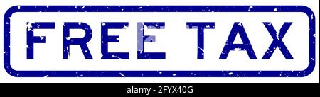 Grunge blau steuerfrei Wort square Gummidichtung Stempel auf weißem Hintergrund Stock Vektor