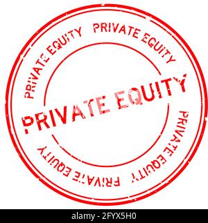 Grunge rot Private Equity Wort rund Gummi Siegel Stempel auf Weißer Hintergrund Stock Vektor