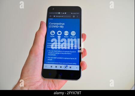 GOV UK App auf einem Mobiltelefon angezeigt. Stockfoto