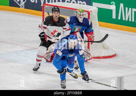 Arena Riga, Riga, Lettland, 30. Mai 2021, Trivellato (Italien) Fazio (Italien) während der Weltmeisterschaft 2021 - Italien gegen Kanada, Eishockey - Foto Andrea Re / LM Stockfoto