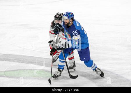 Arena Riga, Riga, Lettland, 30. Mai 2021, Miceli (Italien) während der Weltmeisterschaft 2021 - Italien gegen Kanada, Eishockey - Foto Andrea Re / LM Stockfoto