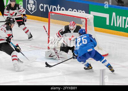 Arena Riga, Riga, Lettland, 30. Mai 2021, Miceli (Italien) Hill (Kanada) während der Weltmeisterschaft 2021 - Italien gegen Kanada, Eishockey - Foto Andrea Re / LM Stockfoto