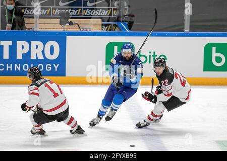 Arena Riga, Riga, Lettland, 30. Mai 2021, Miceli (Italien) Danforth (Kanada) während der Weltmeisterschaft 2021 - Italien gegen Kanada, Eishockey - Foto Andrea Re / LM Stockfoto