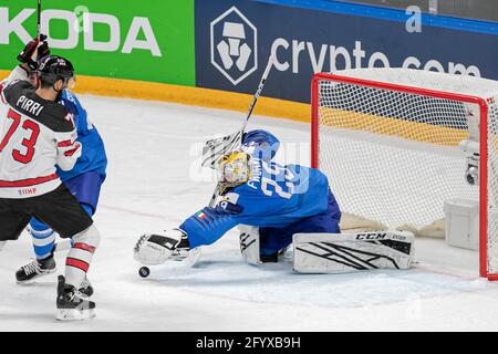 Arena Riga, Riga, Lettland, 30. Mai 2021, Fadani (Italien) Pirri (Kanada) während der Weltmeisterschaft 2021 - Italien gegen Kanada, Eishockey - Foto Andrea Re / LM Stockfoto