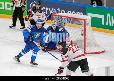 Arena Riga, Riga, Lettland, 30. Mai 2021, Trivellato (Italien) Fazio (Italien) während der Weltmeisterschaft 2021 - Italien gegen Kanada, Eishockey - Foto Andrea Re / LM Stockfoto