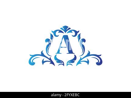 Monogram Buchstaben A. Floral Alphabet . Monogram Initialen perfekt für Hochzeitseinladungen, Grußkarte, Logo und anderes Design. Stock Vektor