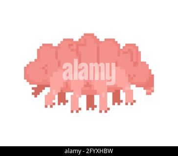Tardigrada Pixel Art 8 Bit. Typ des mikroskopischen Wirbellosen. vektor-Illustration Stock Vektor