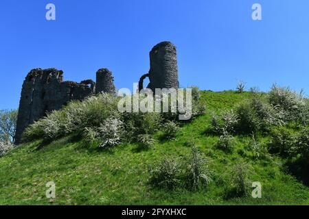 Clun Castle, Shropshire, England, Großbritannien Stockfoto