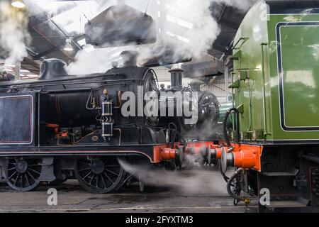 Ein Dampfgala-Tag auf Barrow Hill Stockfoto