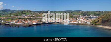 Forte de São Sebastião und Porto Pim Bucht von Miradouro da Lira Stockfoto