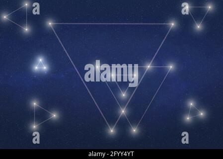 Triangles Fiction Konstellation, Traum fantastische Tapete. Elemente dieser Illustration wurden von der NASA eingerichtet. Stockfoto