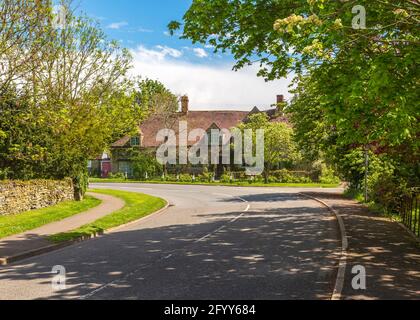 Allgemeine Straßenansicht in Cleeve Prior in der Nähe von Evesham in Worcestershire, England. Stockfoto