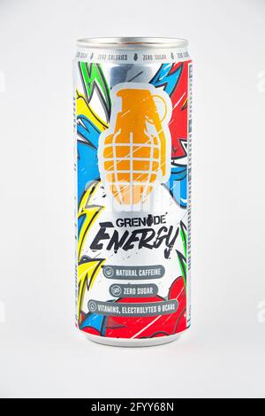 CHESTER, VEREINIGTES KÖNIGREICH - 3. MAI 2021: Granate Energy Drink in einer Dose Stockfoto