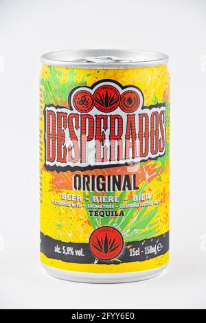 CHESTER, VEREINIGTES KÖNIGREICH - 3. MAI 2021: Desperados Tequila und Bier in einer Dose Stockfoto