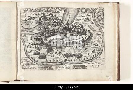Gescheiterter Angriff des Herzogs von Savoije auf Genf, 1602; Serie 4: Französische, deutsche und englische Ereignisse, 1576-1610. Gescheiterter Angriff des Herzogs von Savoije auf Genf, 11. Dezember 1602. Mit einer Legende von 16 Regeln auf Deutsch und einer Legende auf Französisch. Nicht Nummeriert. Stockfoto