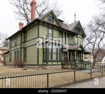 1884 viktorianisches Haus diente als North Dakota Governors' Mansion in Bismarck von 1893-1960. ASA Fisher war der ursprüngliche Besitzer und verkaufte später t Stockfoto