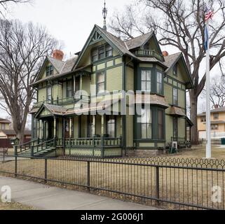 1884 viktorianisches Haus diente als North Dakota Governors' Mansion in Bismarck von 1893-1960. ASA Fisher war der ursprüngliche Besitzer und verkaufte später t Stockfoto