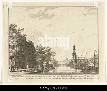 Blick vom IJ auf die Montelbaanstoren in Amsterdam. Stockfoto
