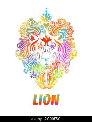 Lion Face Logo Emblem Vorlage für Business- oder T-Shirt-Design. Vektor Vintage Design Element. Stock Vektor