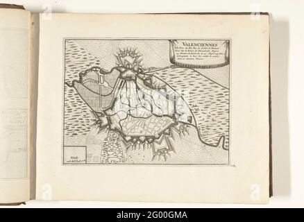 Grundriß von Valenciennes, 1726; Valenciennes Ville Forte des Pais Bas, du Comté de Hennegau (...); Les Forces de l'Europe, Asie, Afrique et Amerique (...) Comme Aussi Les Cartes des Côtes de France et d'Espagne. Karte der Verstärkungen der Stadt Valenciennes. Tafel Nr. 253 im XI. Teil des Bildes: Les Forces de l'Europe, Asia, Afrique et Amerique ... Comme Aussi Les Cartes des Côtes de France et d'Espagne aus dem Jahr 1726, dieser zweite Teil mit 271 handnummerierten Tafeln namhafter starker Städte und Festungen im Kontext des spanischen Erbfolgekrieges 1701-1713. In den meisten Teilen, diese pl Stockfoto