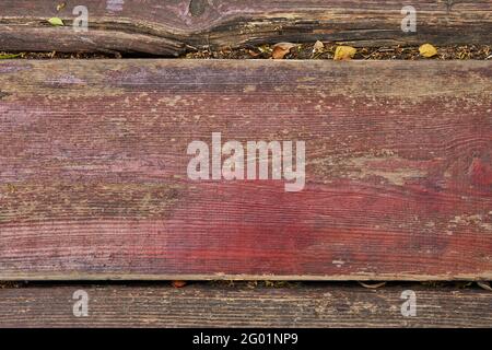 Textur von alten Holzbrettern mit abblätterndem Farbhintergrund. Stockfoto