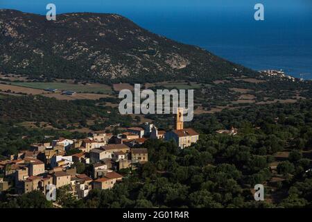 FRANKREICH. KORSIKA. HAUTE-CORSE (2B) REGION BALAGNE. AREGNO Stockfoto