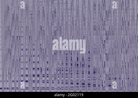 Struktur aus pulsierenden Wellenstreifen. Blaue Zickzacklinien, abstrakter Hintergrund. Stockfoto