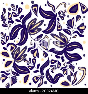 Abstrakte Fantasiepflanzen auf buntem Hintergrund Stock Vektor