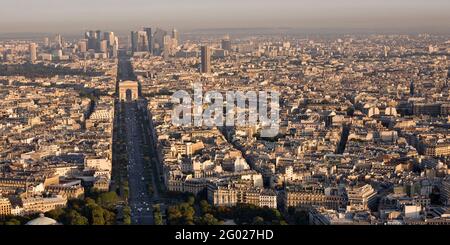 FRANKREICH. PARIS (75) 8. BEZIRK, LUFTAUFNAHME DES WESTLICHEN TEILS DER STADT Stockfoto