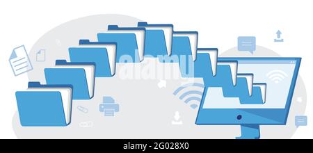 Header zur Digitalisierung, einer Umwandlung von Daten und Prozessen, auch Digitalisierungs-Transformation genannt Stockfoto