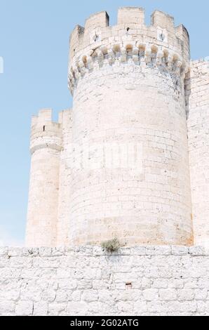 Turm der Burg von Peñafiel in der Provinz Valladolid Stockfoto