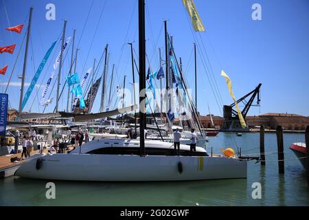 Die Ausgabe 2021 der Venedig Boat Show im Arsenale von Venedig Italien Mai 2021 Stockfoto