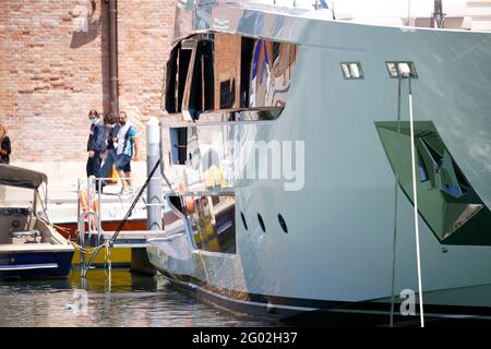 Die Ausgabe 2021 der Venedig Boat Show im Arsenale von Venedig Italien Mai 2021 Stockfoto