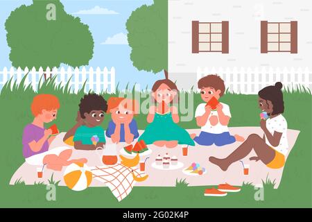 zusammen essen clipart of children