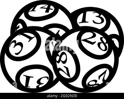 Symbol „Lotto Balls“. Bearbeitbares, Fett Formatischtes Umrisse-Design. Vektorgrafik. Stock Vektor