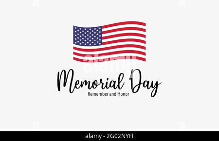 Memorial Day - Remember and Honor Poster. Gedenkfeier für die USA. Nationaler Feiertag der USA Stock Vektor