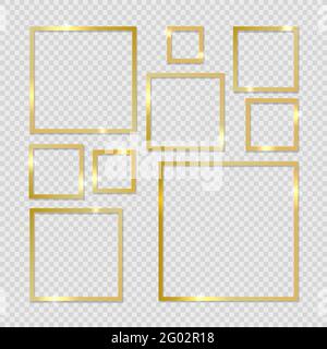 Quadratische Goldrahmen Stock Vektor