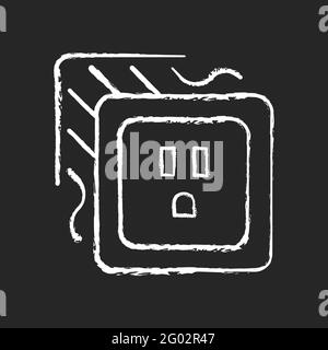 Weißes Symbol für losen Auslass mit Kreide auf dunklem Hintergrund Stock Vektor