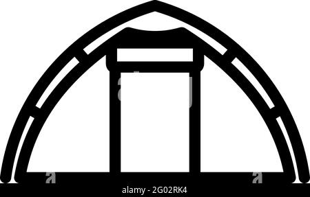 Ikone Des Touristischen Zeltes. Bearbeitbares, Fett Formatischtes Umrisse-Design. Vektorgrafik. Stock Vektor