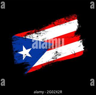 puerto rico Flagge Grunge Pinsel Hintergrund. Old Brush Flag Vektor-Illustration. Abstraktes Konzept des nationalen Hintergrunds. Stock Vektor