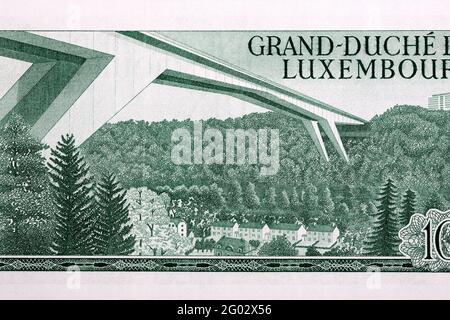 Großherzogin Charlotte Brücke aus Luxemburgisch Francs Stockfoto