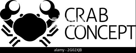 Crab Sign Label Icon Konzept Stock Vektor