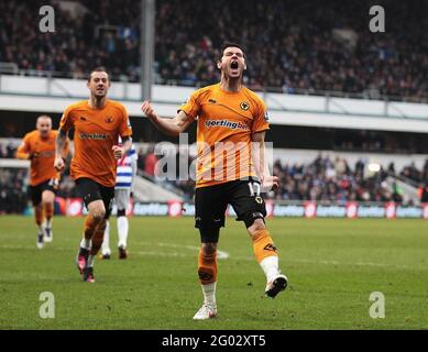 Aktenfoto vom 04-02-2012 von Matt Jarvis von Wolverhampton Wanderers, der das Tor gegen die Queens Park Rangers feiert. Ausgabedatum: Montag, 31. Mai 2021. Stockfoto