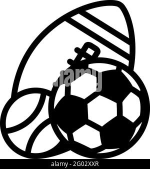 Symbol „Sportbälle“. Bearbeitbares, Fett Formatischtes Umrisse-Design. Vektorgrafik. Stock Vektor