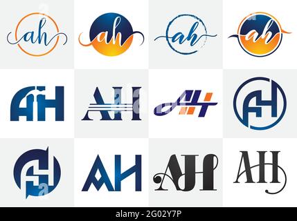 Initial Monogram Letter A H Logo Design Vektor-Vorlage. Ein H-Letter-Logo-Design Stock Vektor