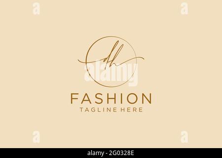 Dh feminine Logo Schönheit Monogramm und elegantes Logo-Design, Handschrift Logo der ursprünglichen Signatur, Hochzeit, Mode, Blumen und botanischen mit kreativen Stock Vektor