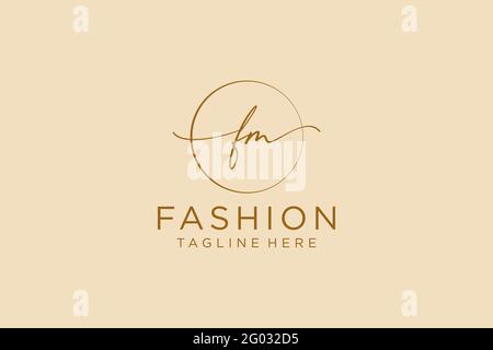 FM feminine Logo Schönheit Monogramm und elegantes Logo-Design, Handschrift Logo der ersten Unterschrift, Hochzeit, Mode, Blumen und botanischen mit kreativen Stock Vektor